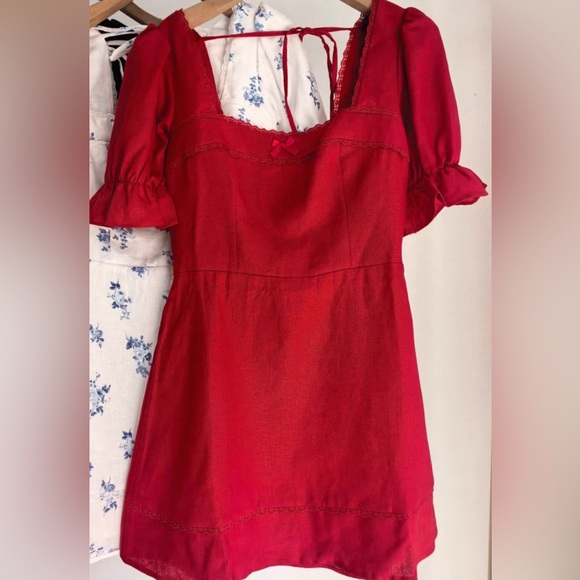 Reformation Evianna Linen Dress in red - Picture 5 of 5